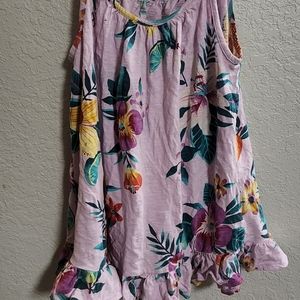 Tropical print floral tank top